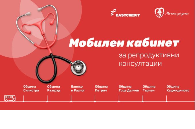 „Изи Кредит“ и Фондация „Мечта за дете“ стартират мобилен кабинет за репродуктивно здраве в отдалечени региони