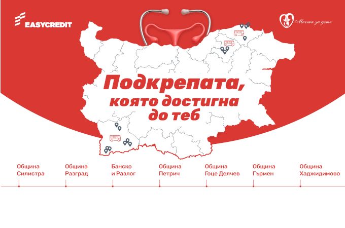 Мобилният кабинет на „Изи Кредит“ и фондация „Мечта за дете“ достигна до 16 населени места в осем общини